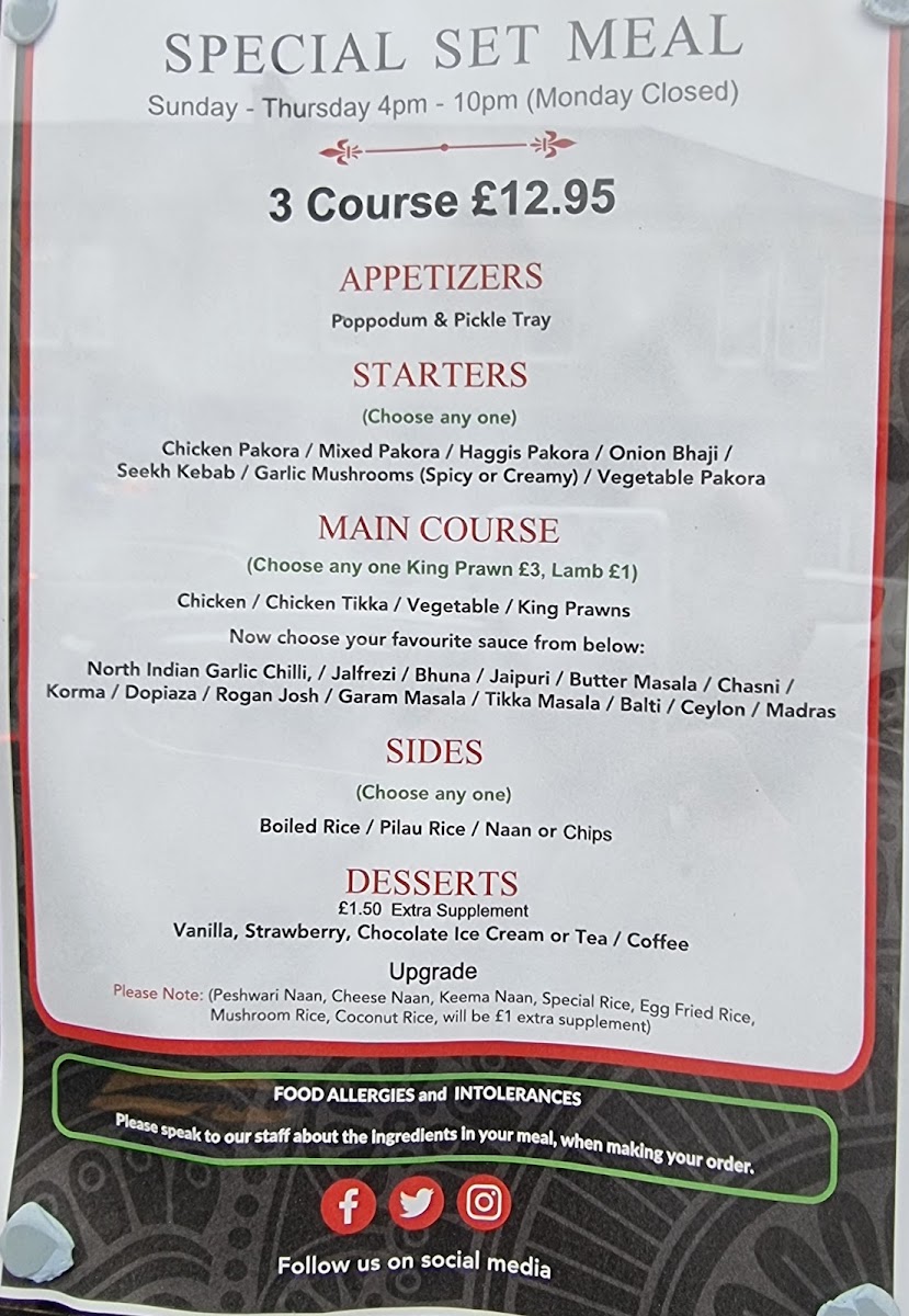 Menu The Dine Indian Restaurant-1